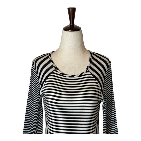 Diane Von Furstenberg Black And‎ White Multi Directional Striped Haven Dress S - Picture 4 of 11
